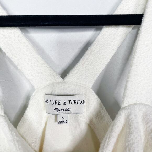Madewell Texture & Thread Small White Ruffle Tie Front Tank Cotton Button Front - Picture 9 of 11